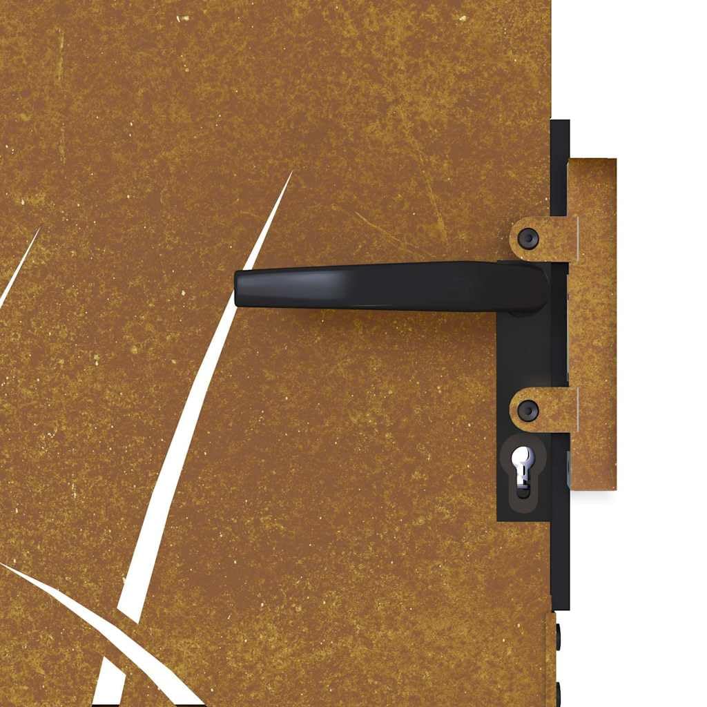 Portal Jardín Acero Corten 100x100 cm Diseño Láser Bloqueable