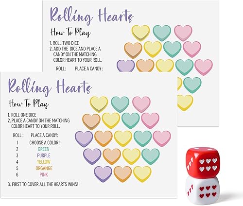 Xenseou Juego de dados de corazĂłn rodante para el dĂa de San ValentĂn, juegos de corazones de San ValentĂn, actividad de San ValentĂn, fiesta Xenseou Juego de dados de corazĂłn rodante para el dĂa de San ValentĂn, juegos de corazones de San ValentĂn, actividad de San ValentĂn, fiesta