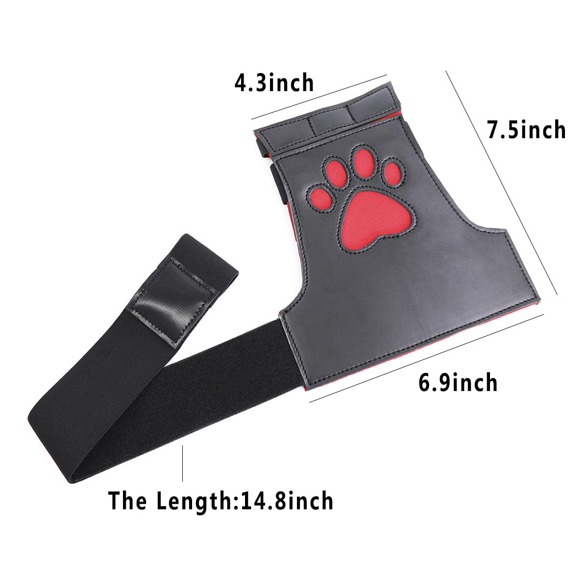 Dog Paw Crawl Glove PU Leather Paw Padded Mittens Halloween Christmas Costume Accessories: Black