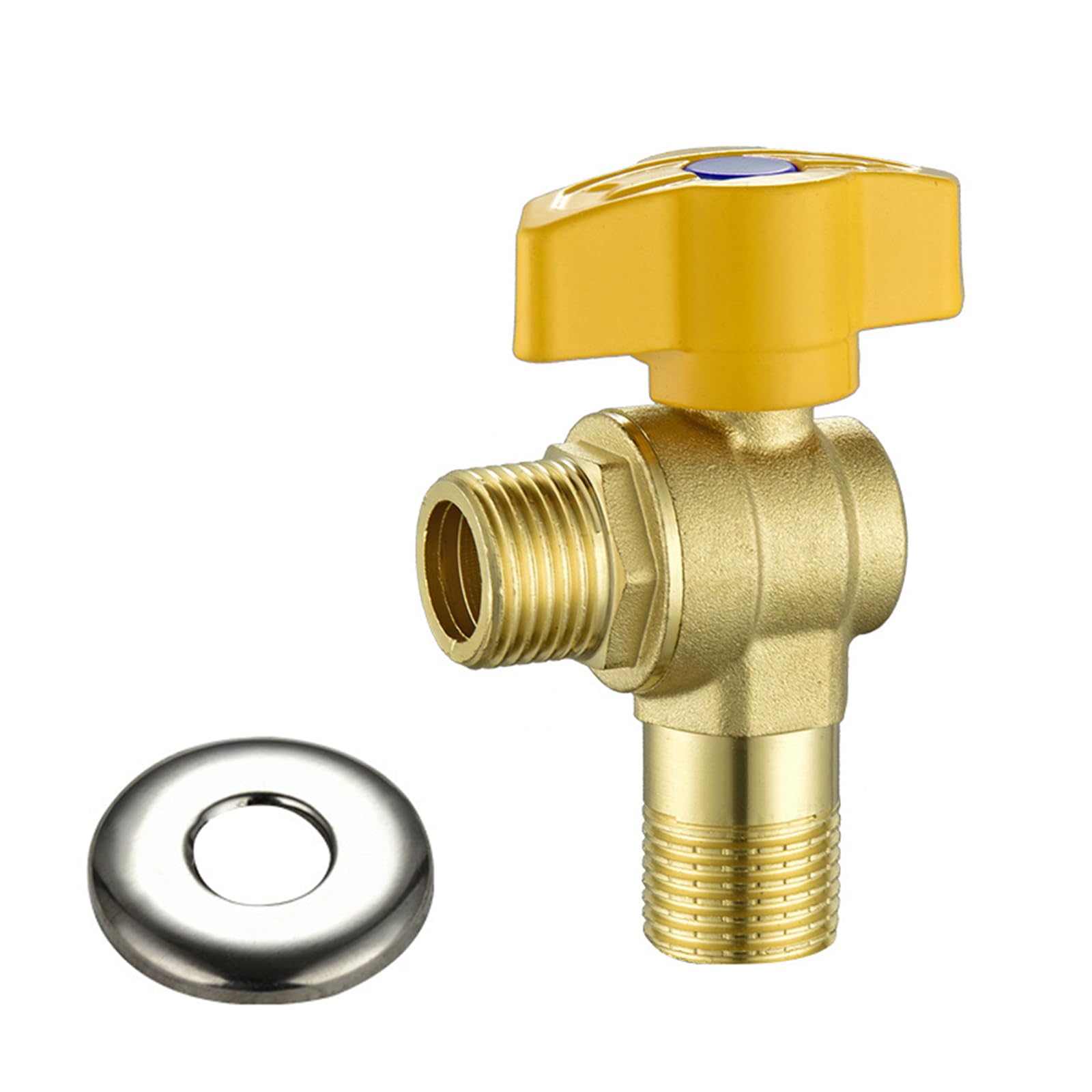 Buxuaaaa Brass G1 / 2 Water Shut Off Valves with Handle Water Control Valves Hot/Cold Turn Angle Stop Control Shower
