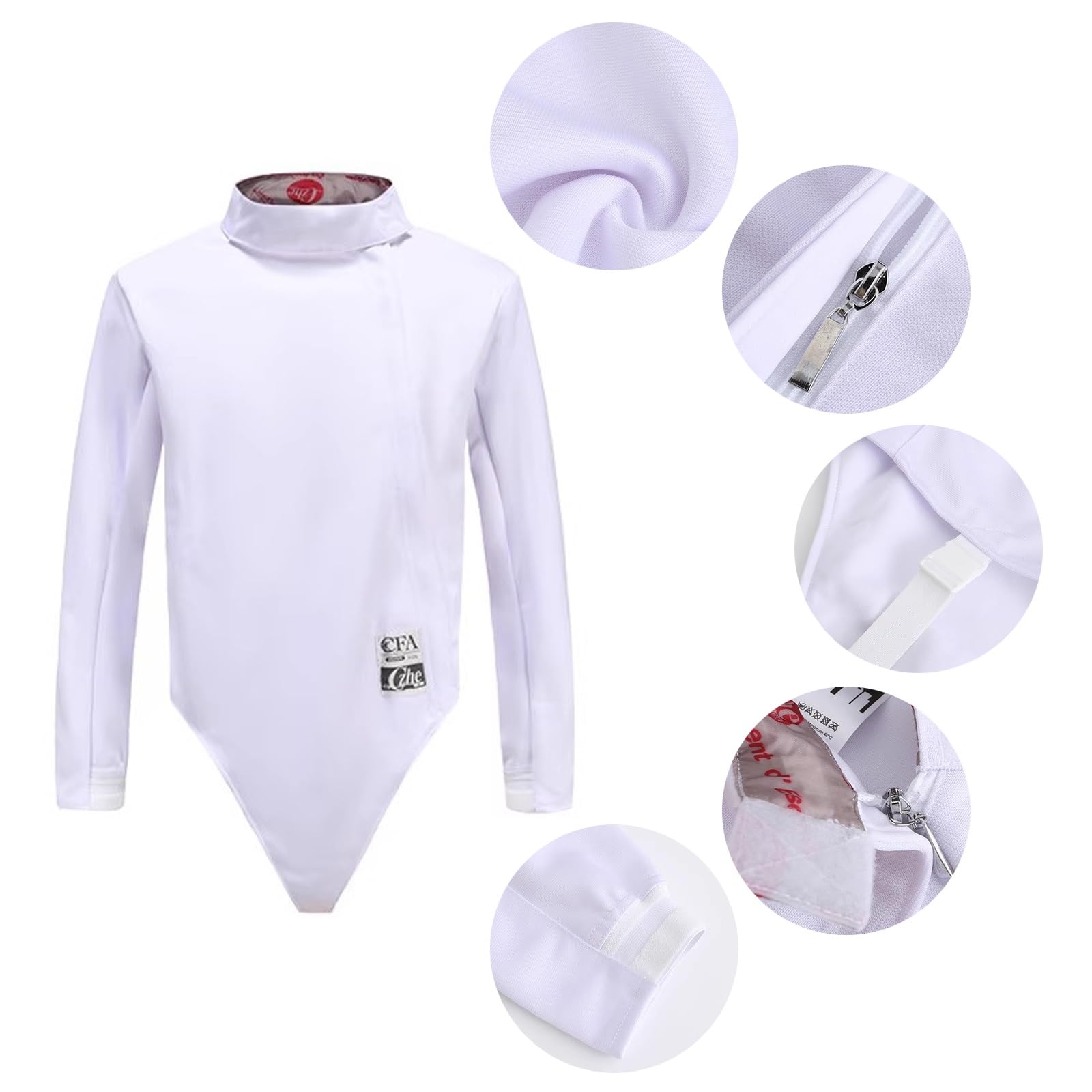 3-teiliger Fechtanzug für Linkshänder, 350N, Weste/Hose/Jacke, Fechtschutzuniform, für Florett/Degen/Säbel, Fechtausrüstung(56#)