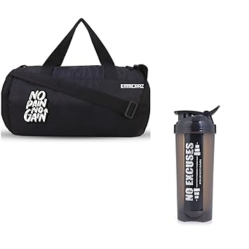 No Pain No Gain Gym Bag & Sukhchain Shaker Bottle Combo – Stylish, Durable, and Practical Gear for Fitness Enthusiasts