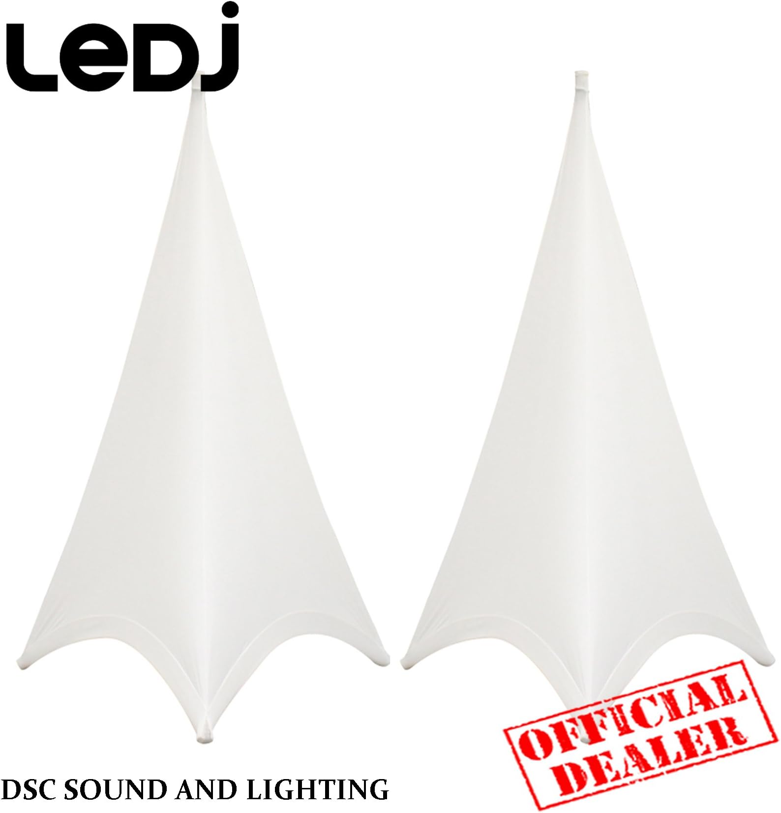 2 X LEDJ DOUBLE SIDED SPEAKER STAND SCRIM COVERS ( PAIR ) LEDJ 312