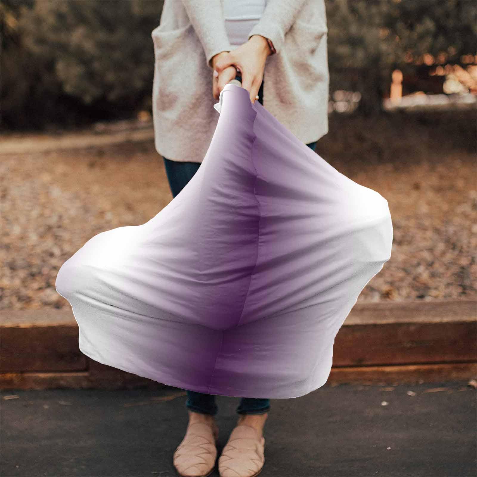 Nursing Cover for Breastfeeding Scarf, Dark Purple Rose Red White Gradient Ombre Baby Car Covers Super Soft Multi Use for Canopy Shopping Cart Cover Blanket Stroller Cover