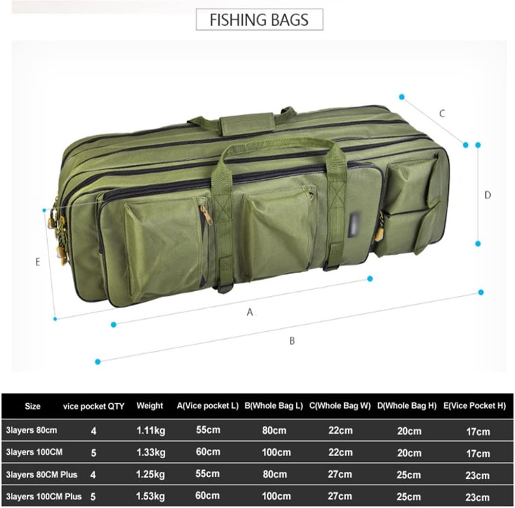 Three-Layer Foldable Fishing Double-Shoulder Rod Bag Thickening Storage Gear Backpack
