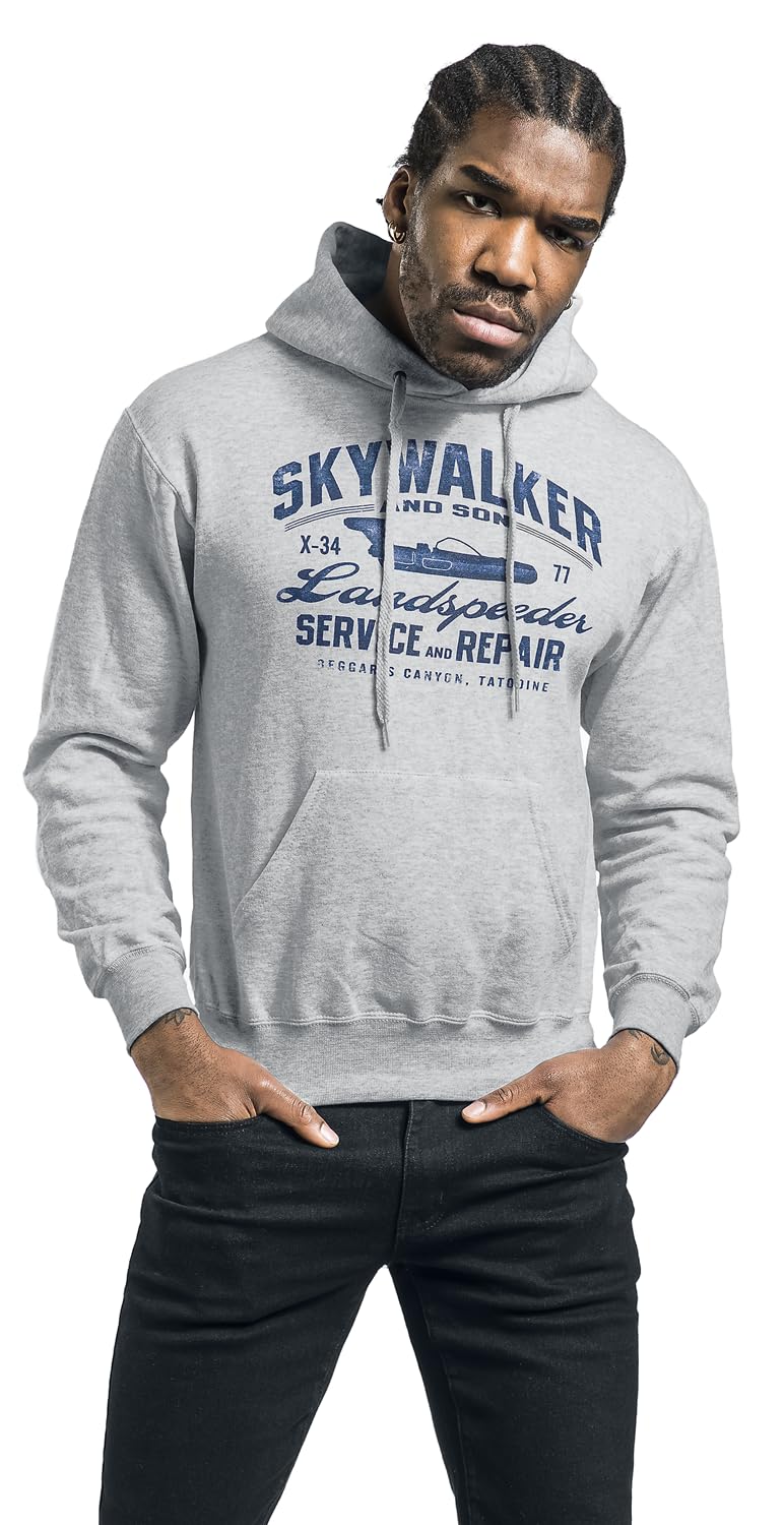 Star Wars Landspeeder Repair - Vintage Männer Kapuzenpullover grau meliert
