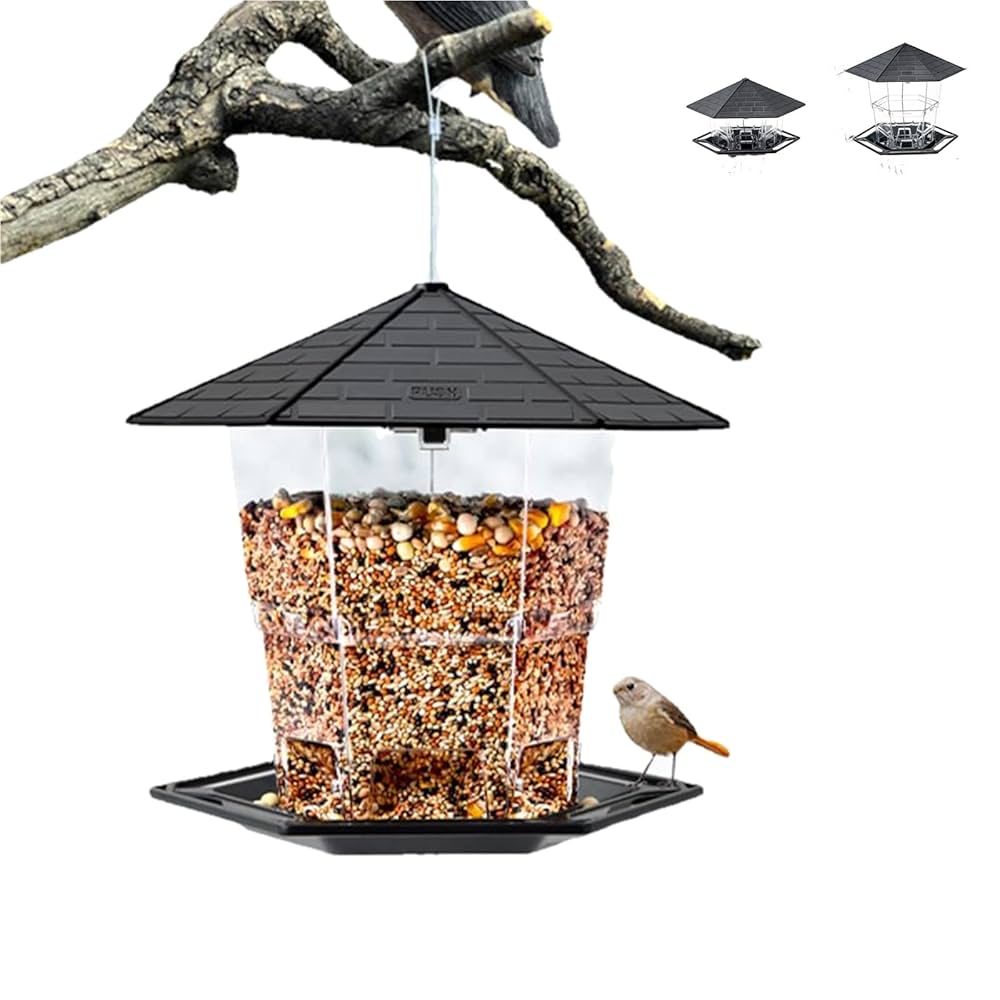 バードフィーダー 小鳥 給餌器 餌台 Amazon.co.jp: HooAMI 自動給餌器 バードフィーダー 小鳥 餌場