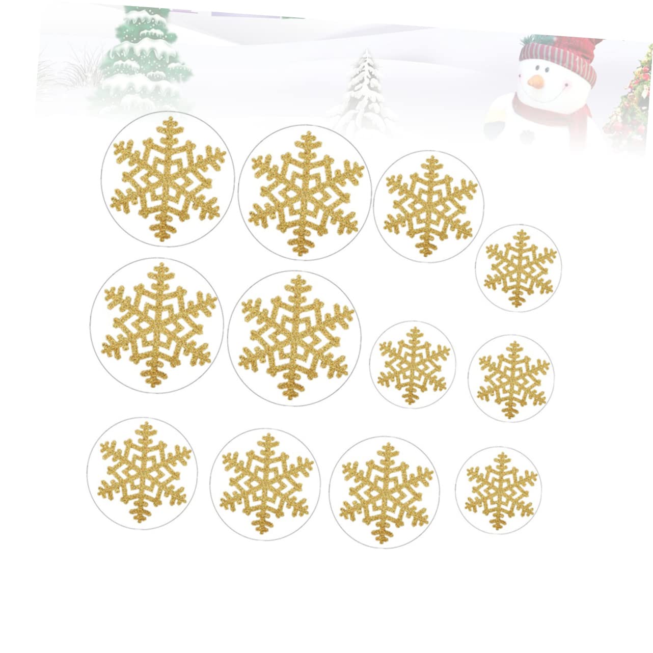 STOBAZA 36stücke Weihnachtsdeko Schneeflocken Aufkleber Kreative Selbstklebende Und Bodenaufkleber Glitzernde Weihnachtsdekoration Für Party Winterfest Abnehmbar Vielseitig Einsetzbar