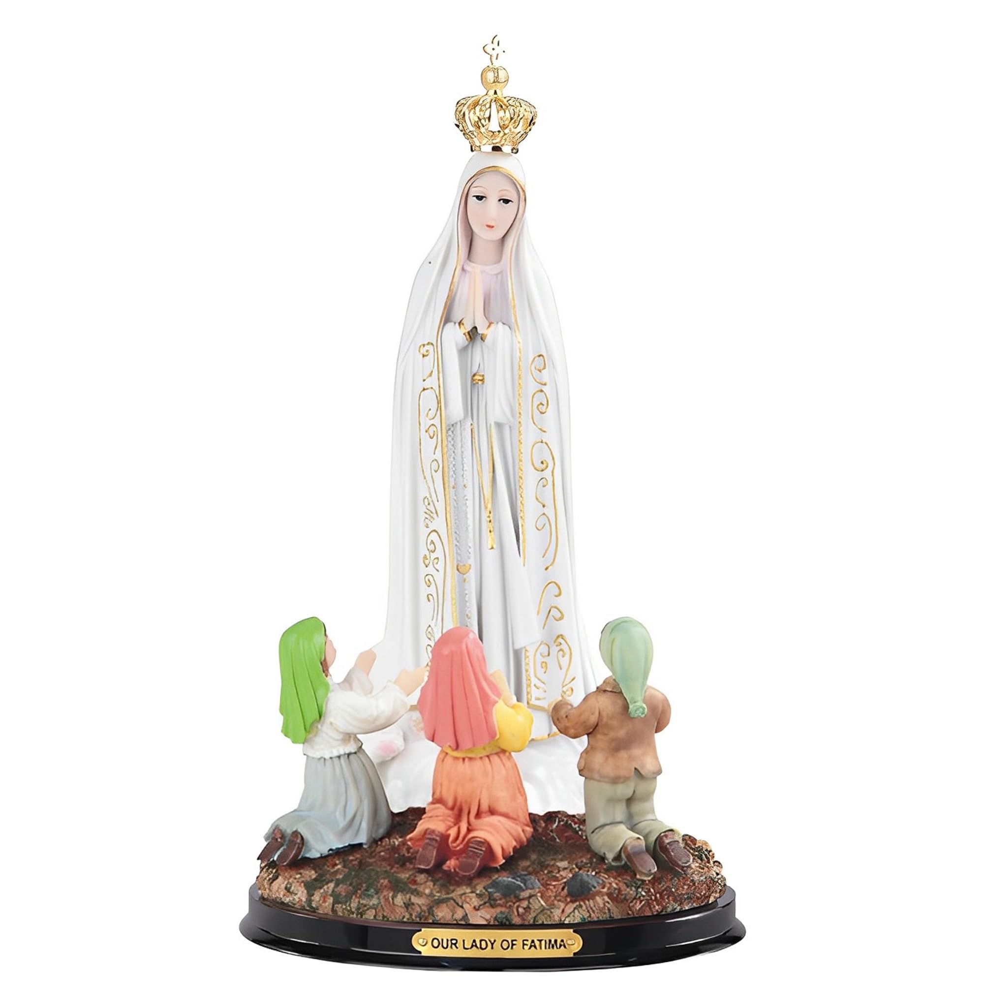 ICE ARMOR 16" H Our Lady of Fatima with Children Prayer Statue Our Lady of The Holy Rosary Fatima Holy Figurine Statue Sculpture Ornament Decoration Home/Room Decor Ideas