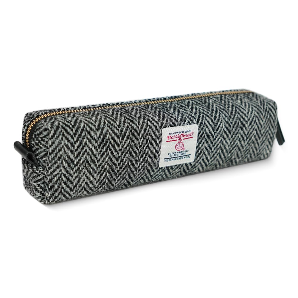 TAILORMAP Harris Tweed Pencil Case Pouch Large Capacity for Girls and Boys Simple Stationery Pouch - No.163
