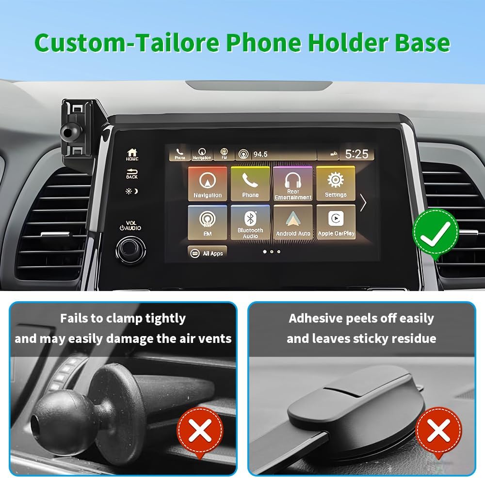 Qi2.2 Max 25W Fast Wireless Car Charger Phone Holder for Honda Odyssey 2018 2019 2020 2021 2022 2023 2024 Accessories Magnetic Cellphone Mount Compatible with MagSafe Screen Charging Stand image 4
