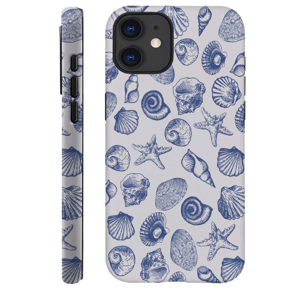 DAIZAG Case Compatible with for iPhone 12,Cute Blue Seashell Phone Case for iPhone 12 for Girl Women Boy Men