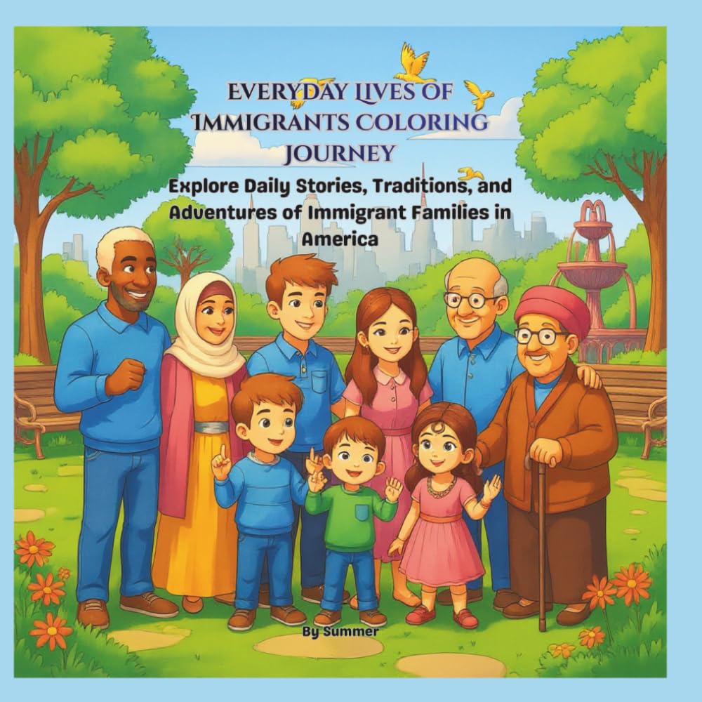 Everyday Lives of Immigrants Coloring Journey: Explore Daily Stories, Traditions, and Adventures of Immigrant Families in America