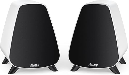 AS31 - Altavoces activos para estantería Bluetooth 5.3, 2 vías de escritorio estéreo para PC de 80 W RMS3 pulgadas de bajosrango medioRCA y entradas