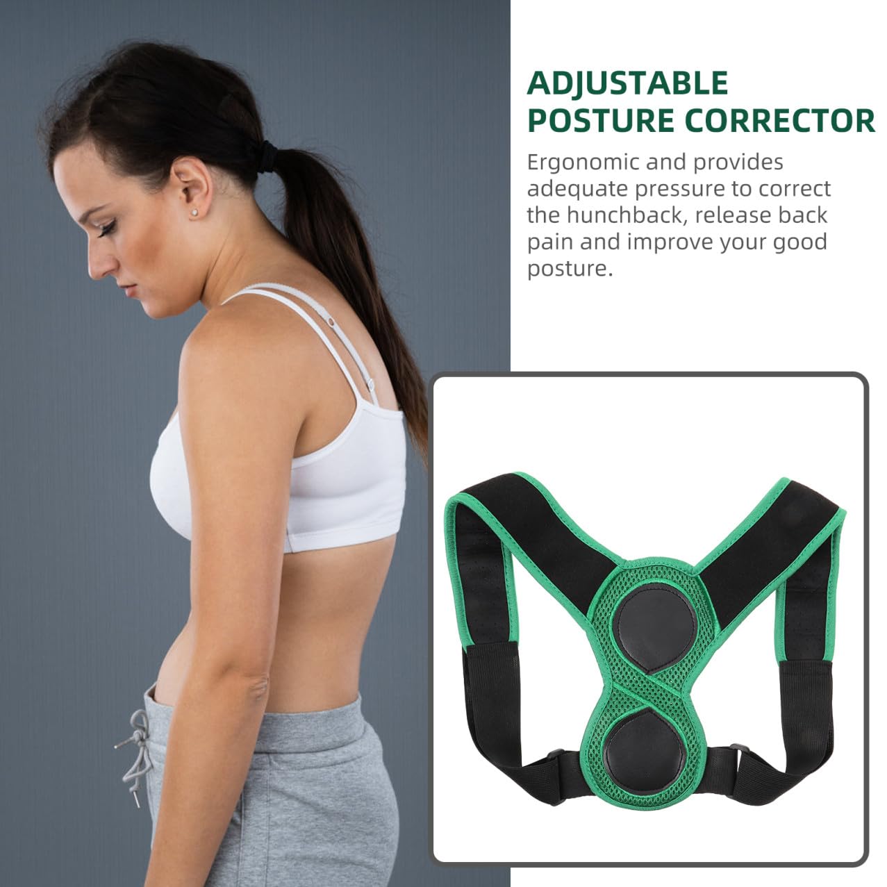 Ipetboom 3pcs Adjustable Back Support Belt Hunch Back Posture Corrector Posture Corrector Strap for Men