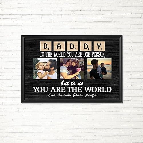 Miniatura 1 de Marco de lienzo personalizado con foto de papá y niño, cumpleaños, día del padre, Navidad, regalo personalizado de hija e hijo