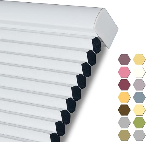 Persilux Persianas celulares 100 % opacas sin cordones, persianas de panal de abeja, impermeables, con aislamiento térmico, para el hogar, ventanas