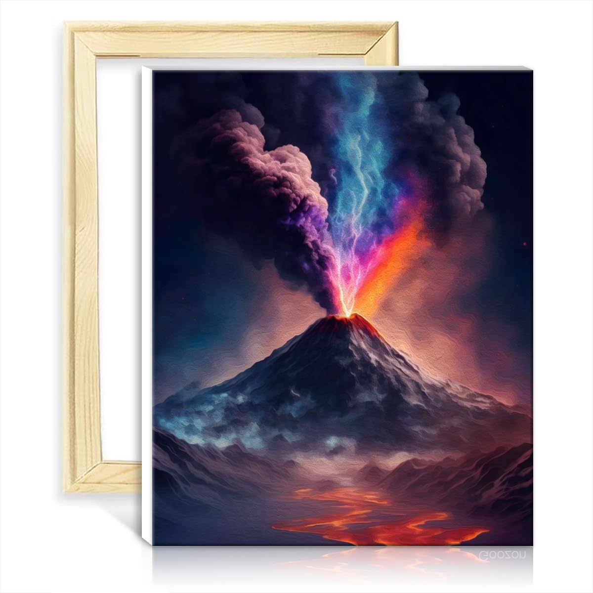 TANGFEIY On Canvas Painting by Numbers Erupting Space Volcano Beginner and Kids Acrylic Oil Painting by Numbers Graffiti Lover Picture No Frame(30x40cm) โ image 1