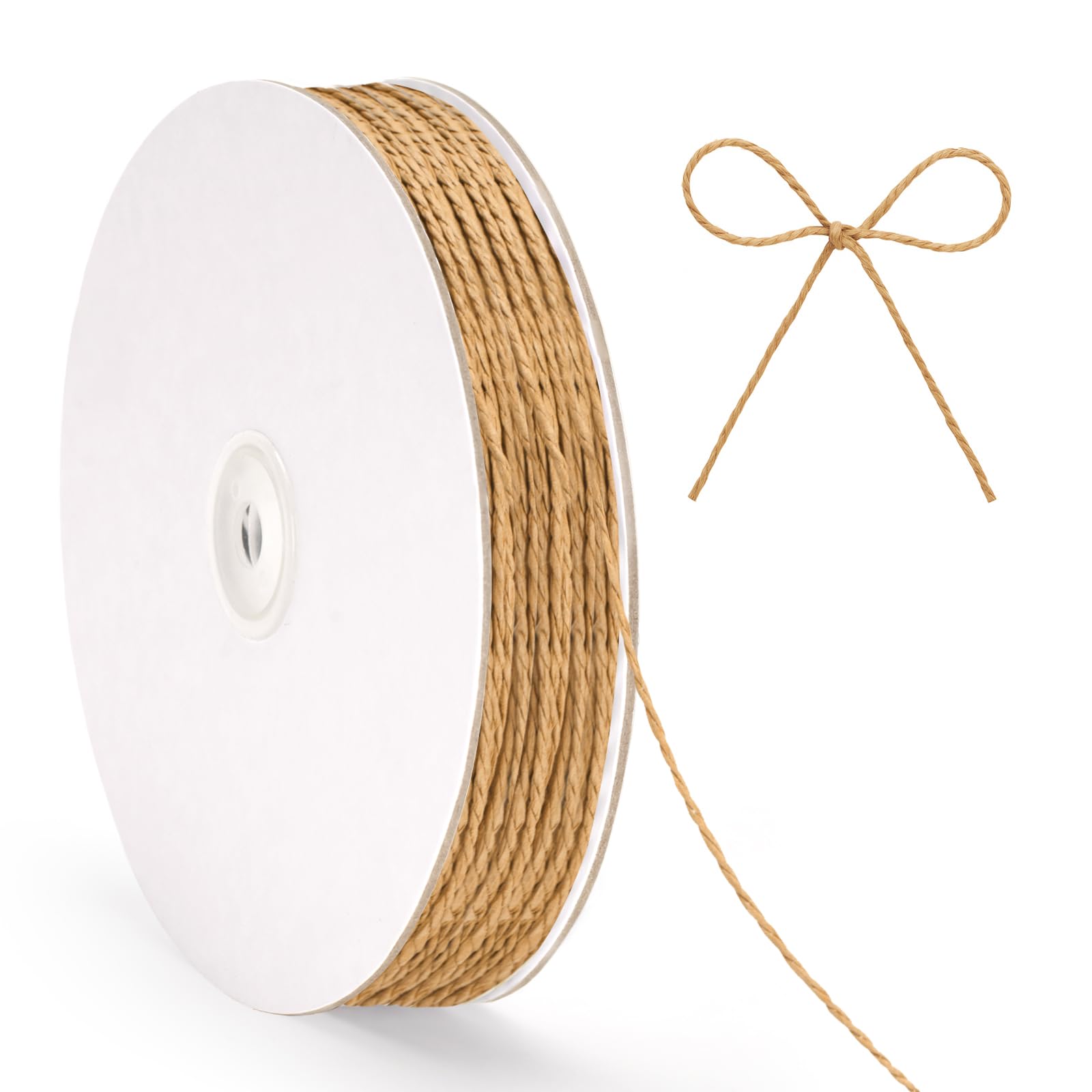 G2PLUS 2mm Braun Papierkordel: 100M Deko Papierschnur zum Basteln, Papierband für Geschenkverpackung, Heimwerken, Bastelarbeiten, Weihnachten