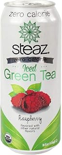 Steaz Zero Calorie Iced Teaz, Raspberry , 16 fl oz Pack of 12