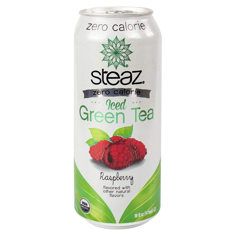 Steaz Zero Calorie Iced Teaz, Raspberry , 16 fl oz Pack of 12