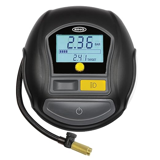 Ring Launches Its Smallest And Most Affordable Cordless Tyre Inflator 8 Ring Automotive Tyreinflate 1000 Rapid Digital Tyre Inflator With Three Adaptors - Measures In Psi, Bar &Amp; Kpa