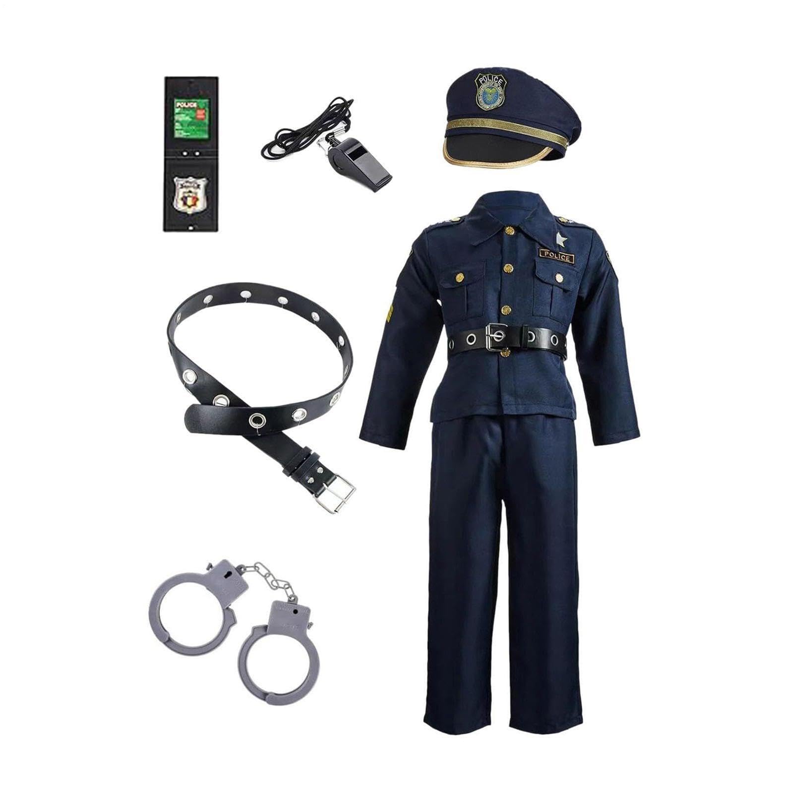Kostium Cosplay Dla Dzieci Zestaw Na Policjanta | Stroje Do Odgrywania Ról Policjanta Na Karnawał Szkolne Wydarzenie Występ Sceniczny Świąteczne Spotkanie