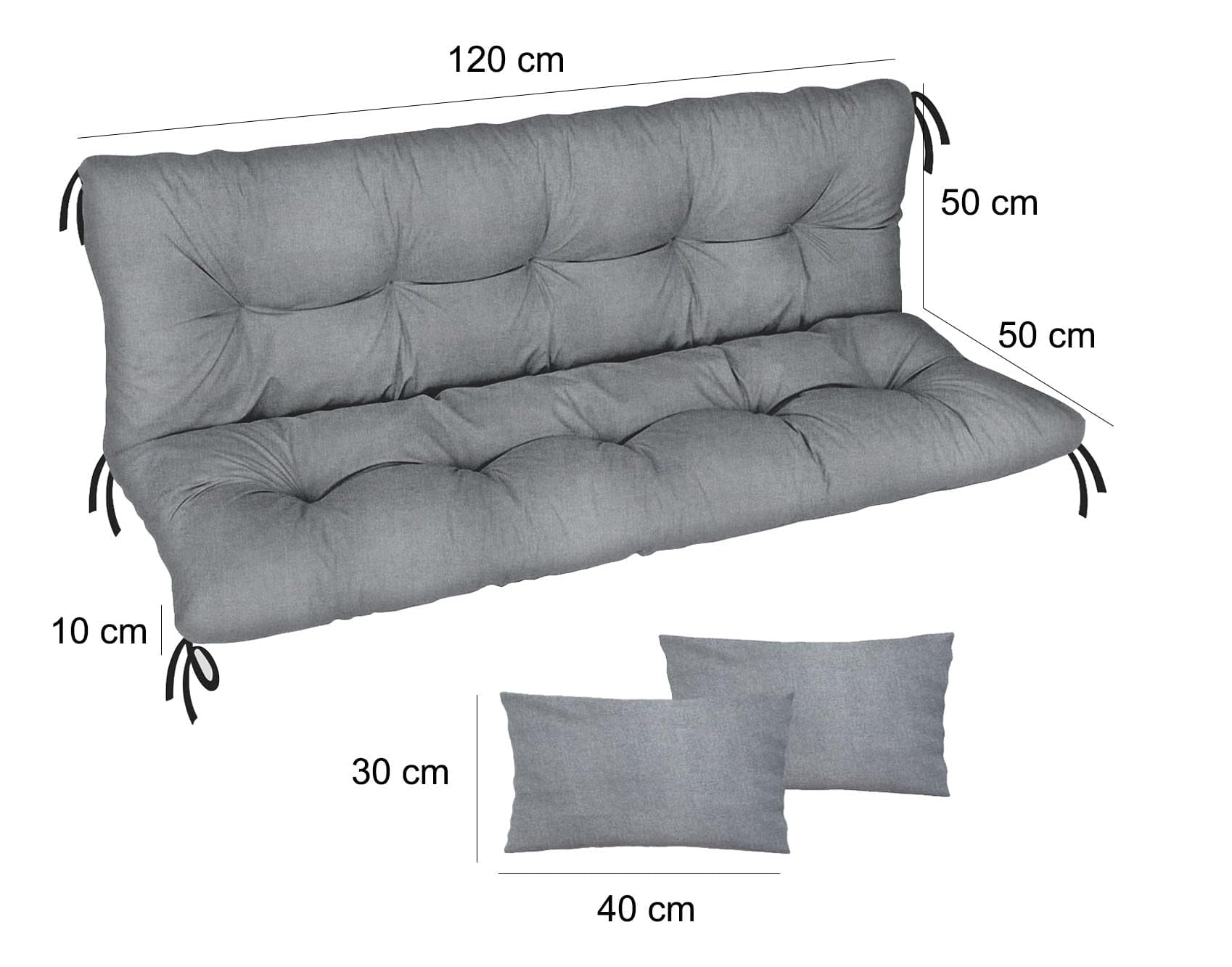 Cojín impermeable para asiento de hamaca de jardín, 120 x 50 x 50 pulgadas, para muebles de palé, patio, tumbona y banco con respaldo, muebles de jardín, lino [133]