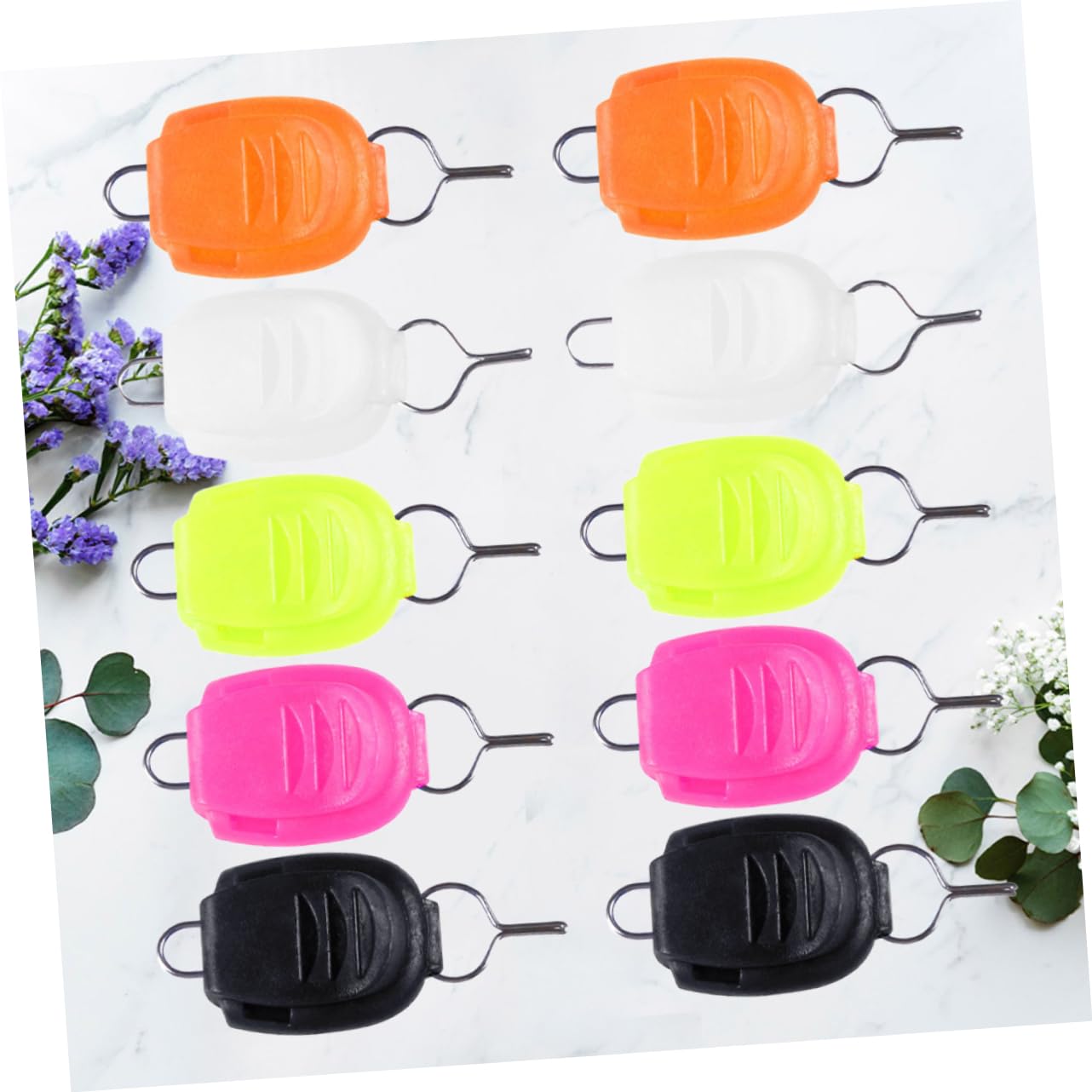 Totority 25Pcs Luminous Fishing Line Clip Buckle Durable Fishing Wheel Stopper Thread Lock for Management for Anglers Mixed Color