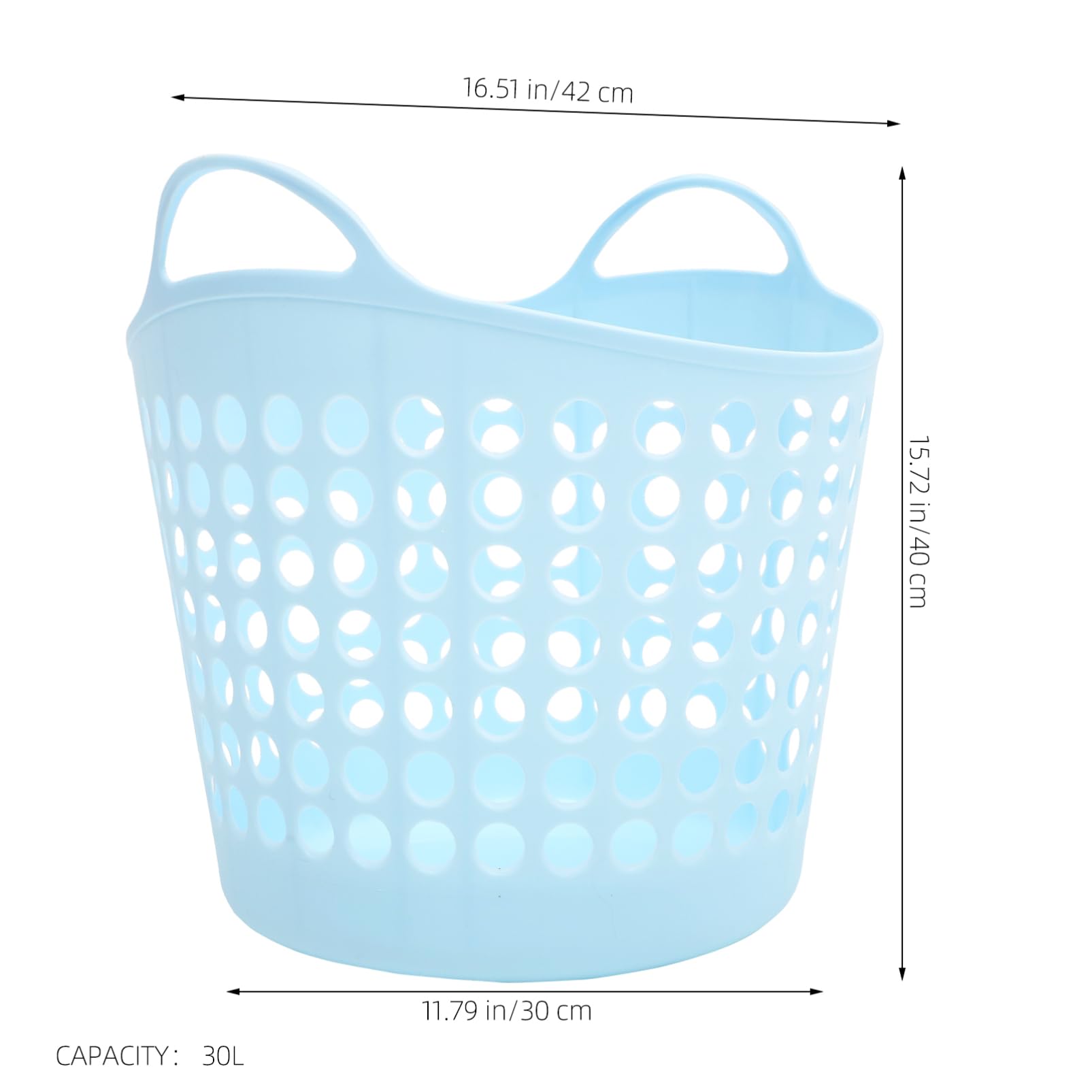 Alipis Cesto Porta Biancheria in Plastica 30l Resistente alla Pressione con Manici, Adatto per Calzini e Peluche, per Bagno e Soggiorno