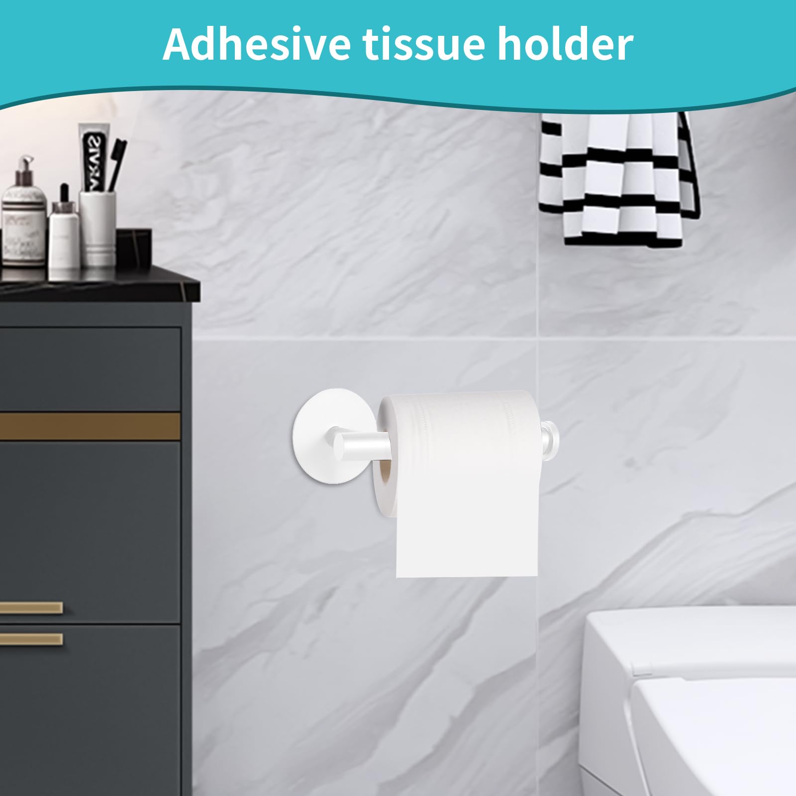Yagoo Adhesive Toilet Paper Holder, Rustproof Toilet Roll Holder(1, White) — Amazon image 6