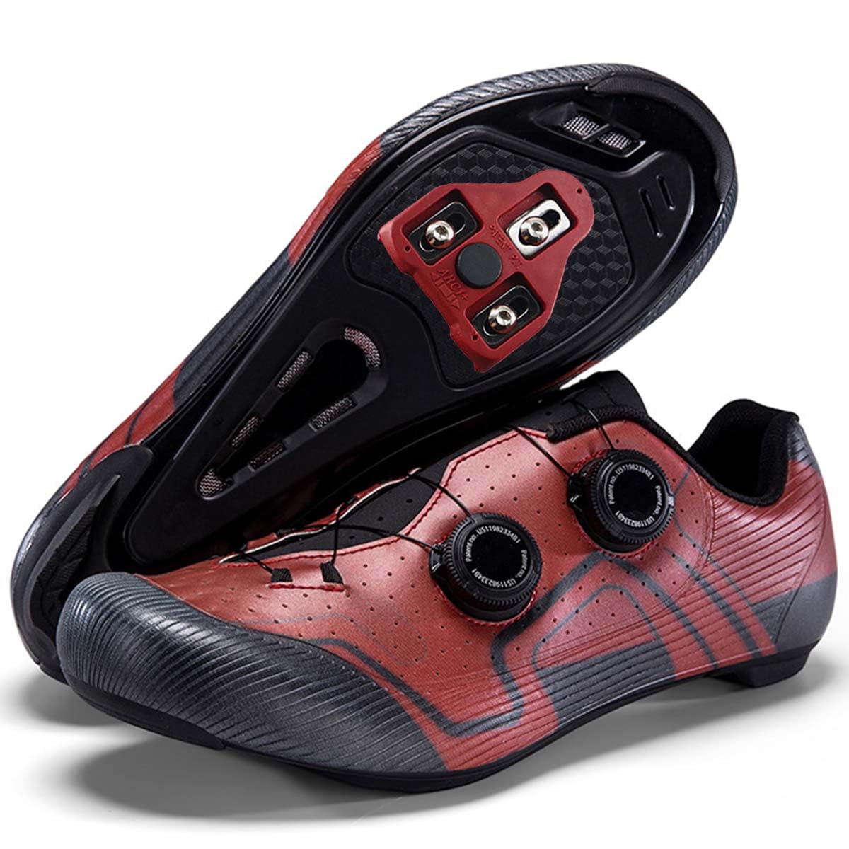 Scarpe da Ciclismo da Uomo Scarpe Bici da Strada | Scarpe da Equitazione Compatibile con Look Delta Blocco Pedale, Leggero, traspirabili, Antiscivolo, Interni, triathlon