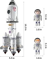 Vista 7 de Transbordador espacial, cohete de juguete para niños de 3, 4, 5, 6, 7, 8 y 9 años, juguetes educativos 5 en 1 de ciencia STEM aeroespacial con 2