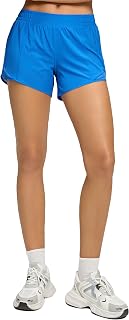 MCEDAR Women's Low Waisted Running Shorts 4" with Mesh-Lined Active Workout Quick Dry Gym Athletic Sports Short Zip Pocket
