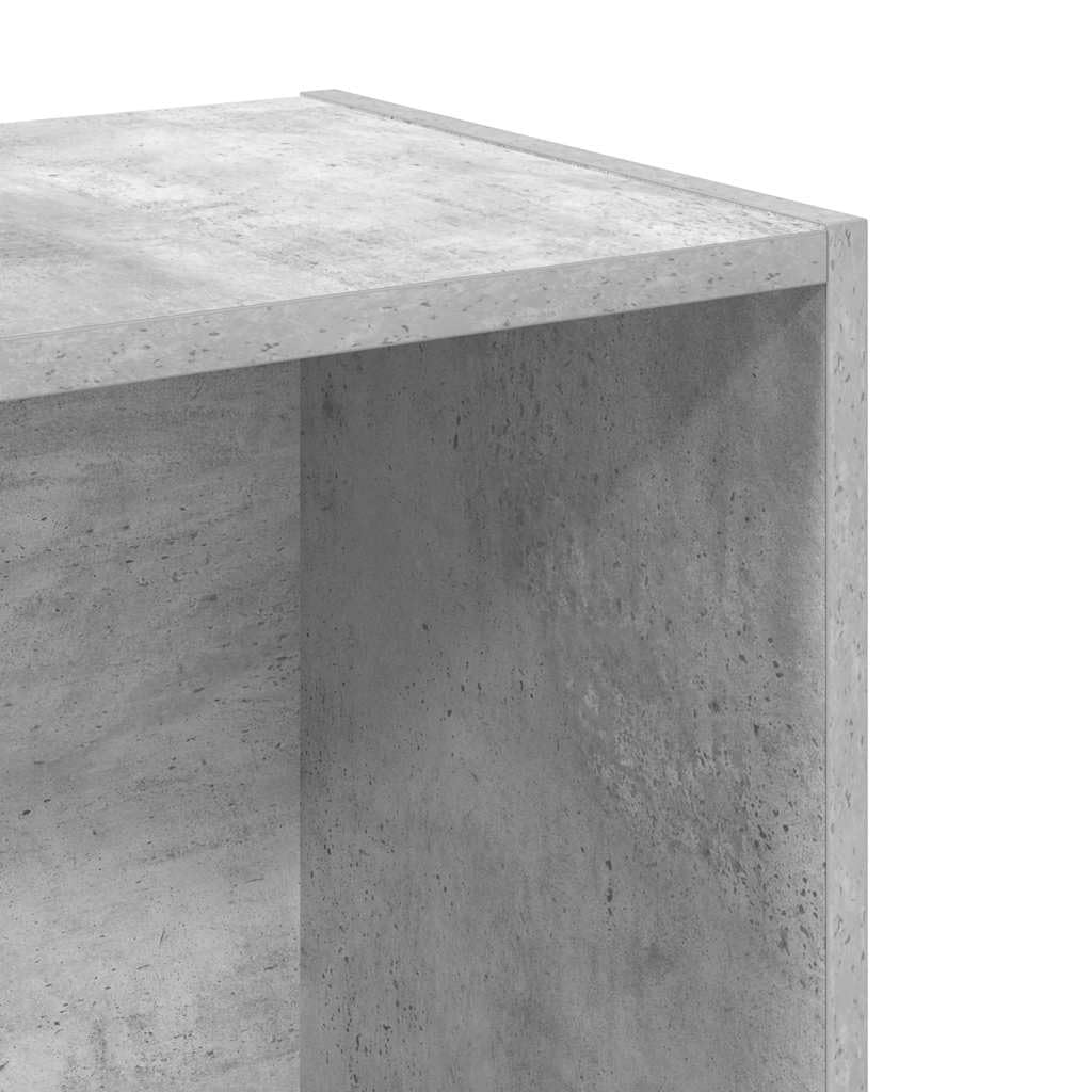 Bücherregal Betongrau mit 2 Fächern, 40x30x76,5 cm, Holzwerkstoff, schmaler Bücherschrank freistehend für Wohnzimmer Büro Kinderzimmer, platzsparendes Regalsystem mit Stauraum