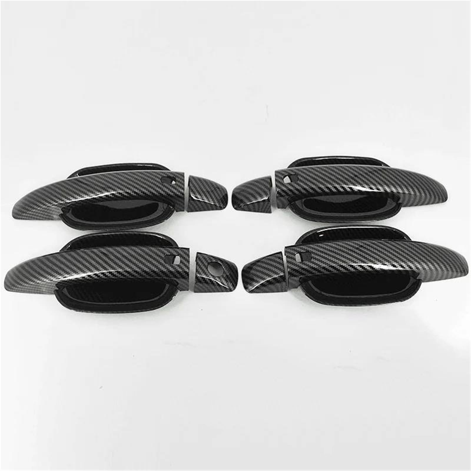 NMJLQW Exterior Decoration Carbon Fiber Chrome Car Door Handle Cover Sticker for Q5 2008 2009 2010 2011 2012-2016 Styling Accessories(Carbon Handle-Bowl)