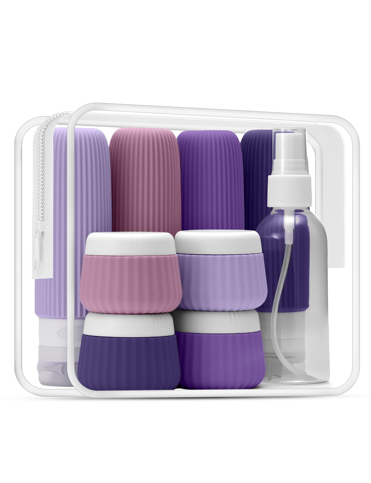 Yiorxu Travel Bottles Set for Toiletries TSA Approved,9 Pack Silicone Travel Bottles Containers for Toiletries Leak Proof,Small Plastic Bottles Squeezable BPA-Free 90ml for Lotion Body Wash Shampoo