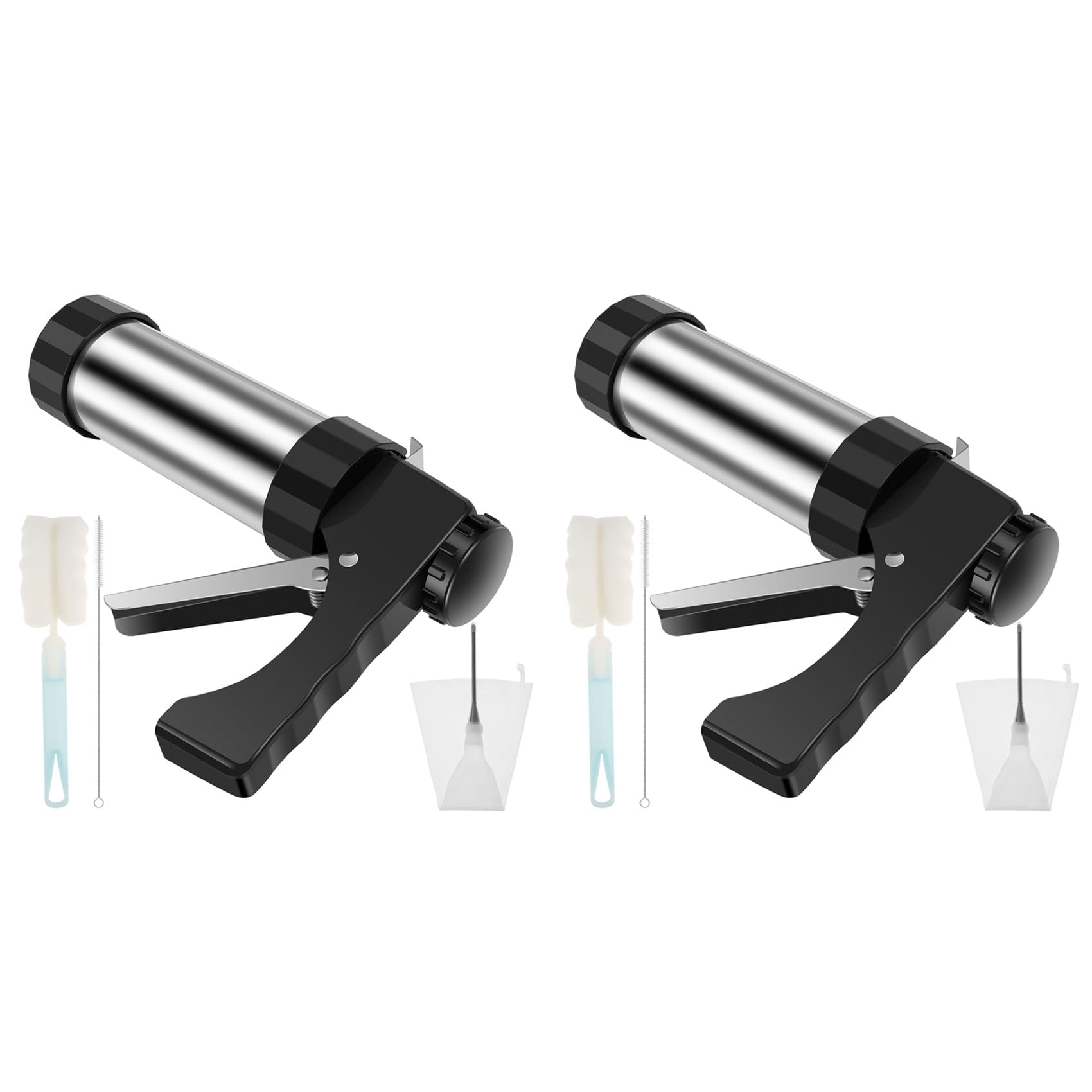 Hndhbfgrt 2X Churrera Churro Maker Machine Stainless Steel Churro Maker Kit with 3 Different Tips Piping Nozzle Hollow