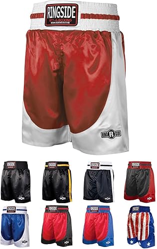 Ringside Pro-Style Boxing Trunks, Satin Shorts for Men and Women, Ideal for Boxing, MMA, Muay Thai