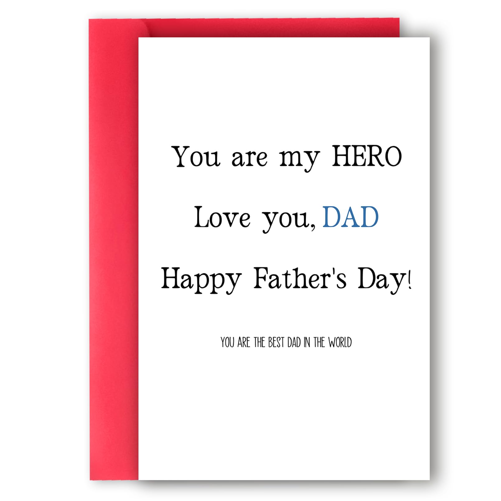 LiuuLi Happy Father's Day Card for Dad,You're My Hero,Love You Dad,Fathers Day Gift Idea from Daughter, Son, Kids