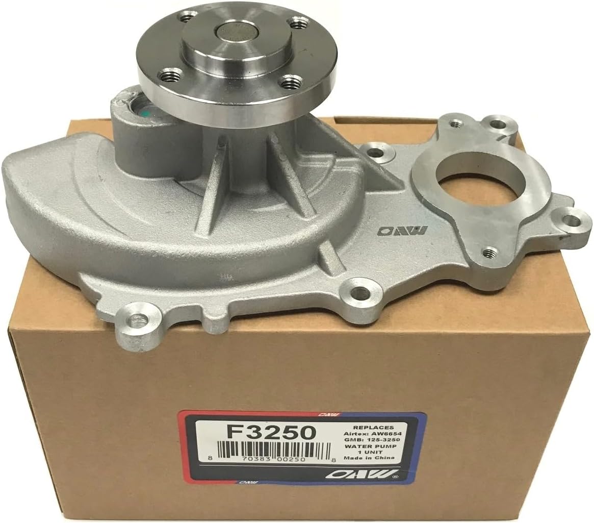 OAW F3250 Water Pump [4-Bolt Pulley Flange] for Ford 3.5L-V6 on 2011 2012 2013 2014 2015 2016 F150 15-17 Expedition Navigator (Check before Purchase If you have 3 or 4 Bolts flange)