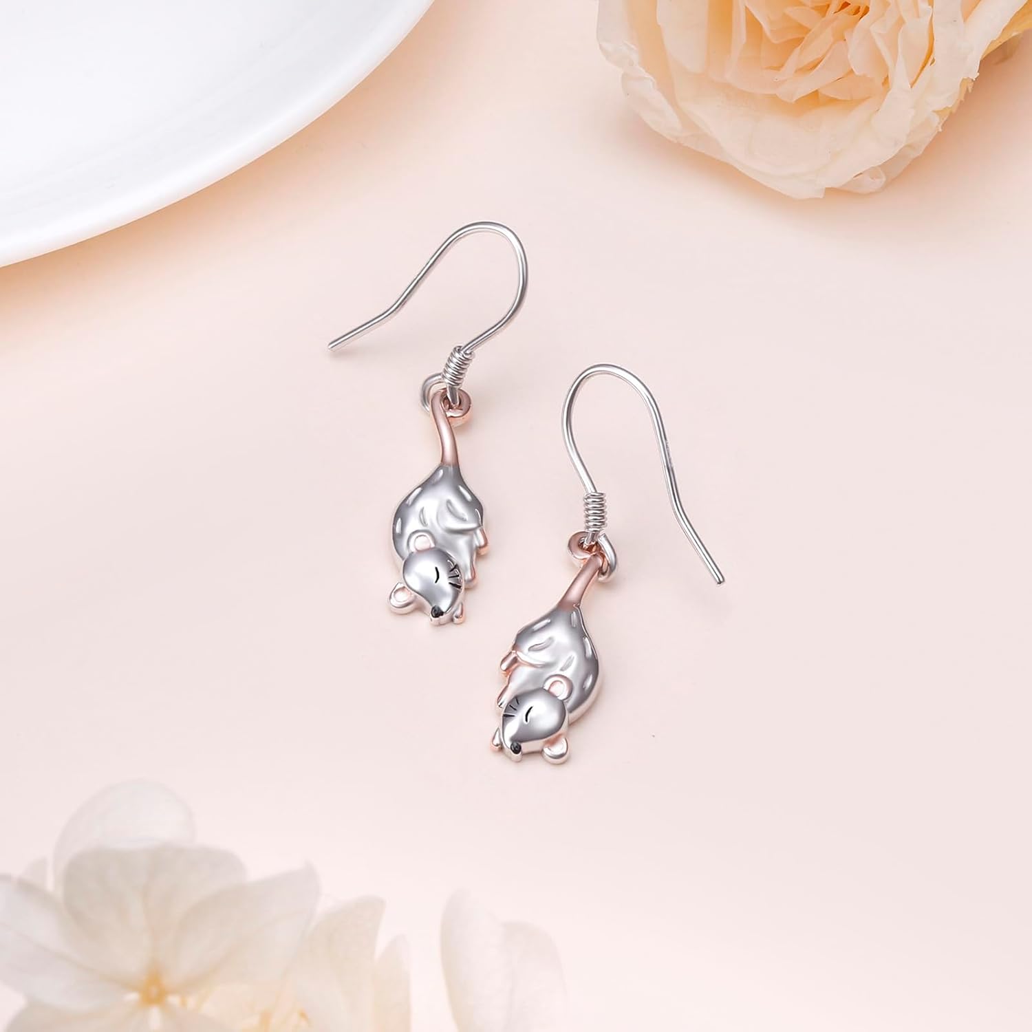 Opossum Dangle Earrings for Women 925 Sterling Silver Animal Dangling Earrings for Christmas Birthday Jewelry Gifts - Image 5