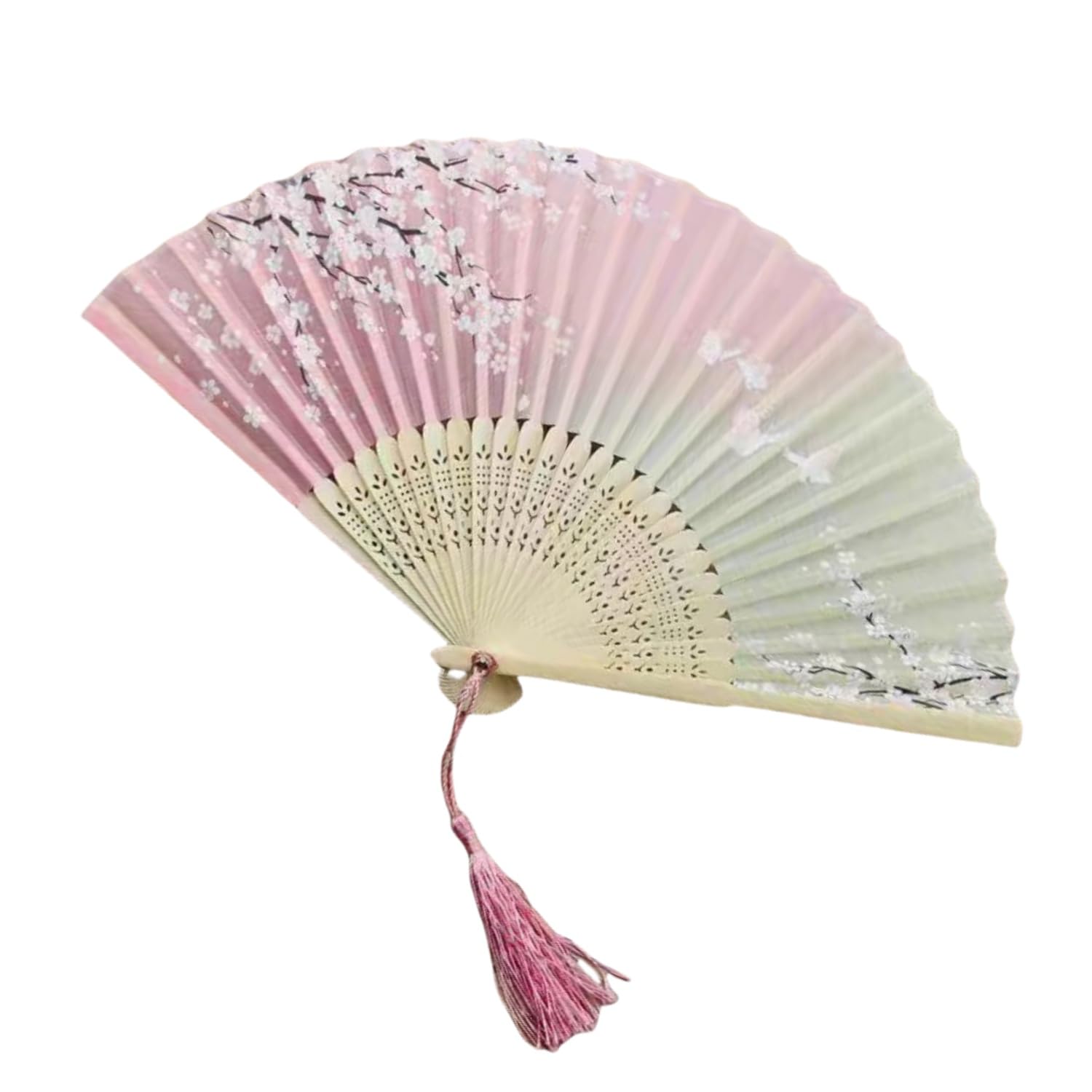 JFangZHZH Fabric Hand Fan,Chinese Pocket Fans Folding Handheld Bamboo Fans Hollow Carved Bamboo Folding Hand Fan,for Wedding,Gifts,Performance,Dancing,Home Decoration