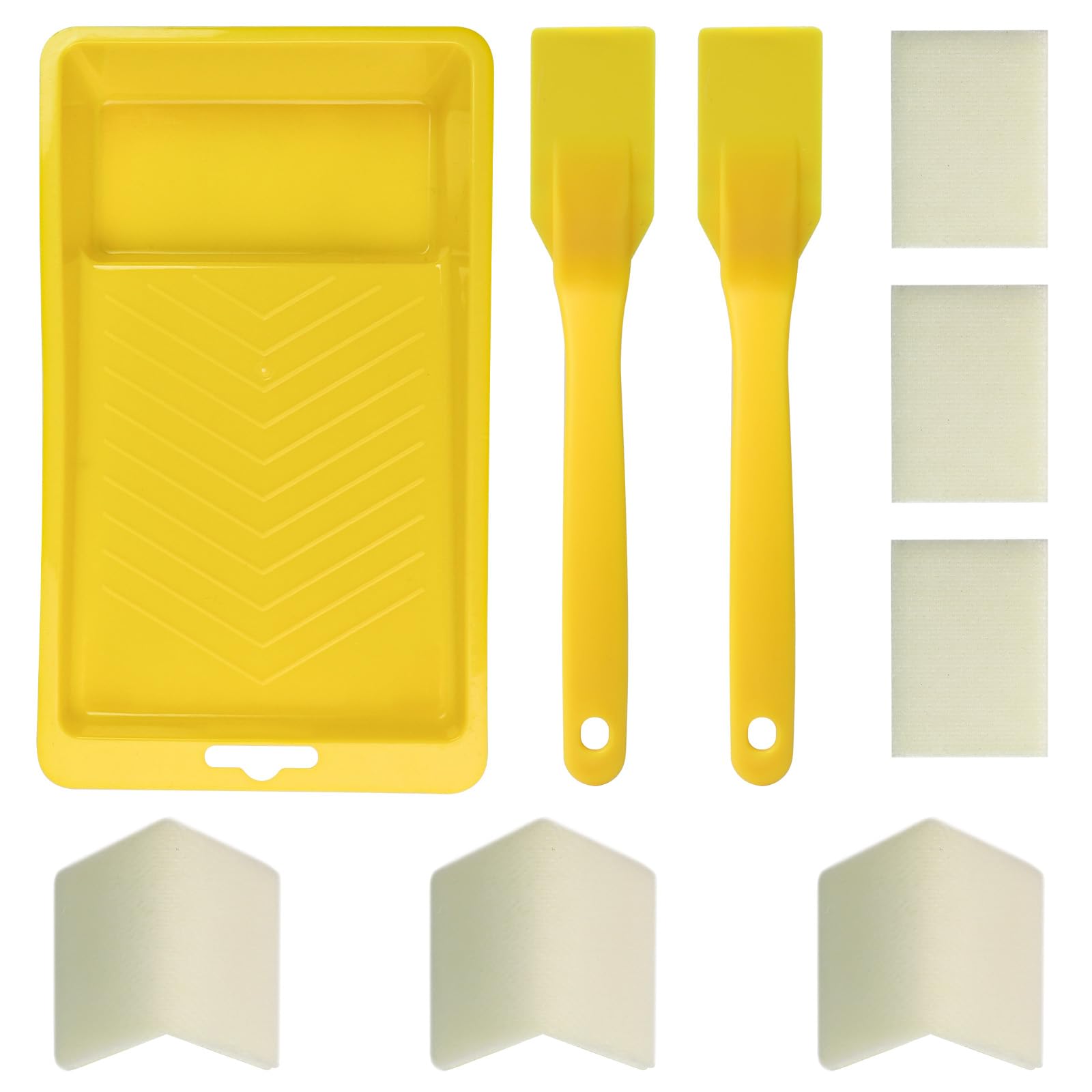 7PCS Paint Pad Set, Paint Pads for Tight Spaces, Corner Edge Painting Kit with 2” Tray, Trim Pads for Walls and Ceilings, Corner Tool Set for Latex, DIY & Home Use