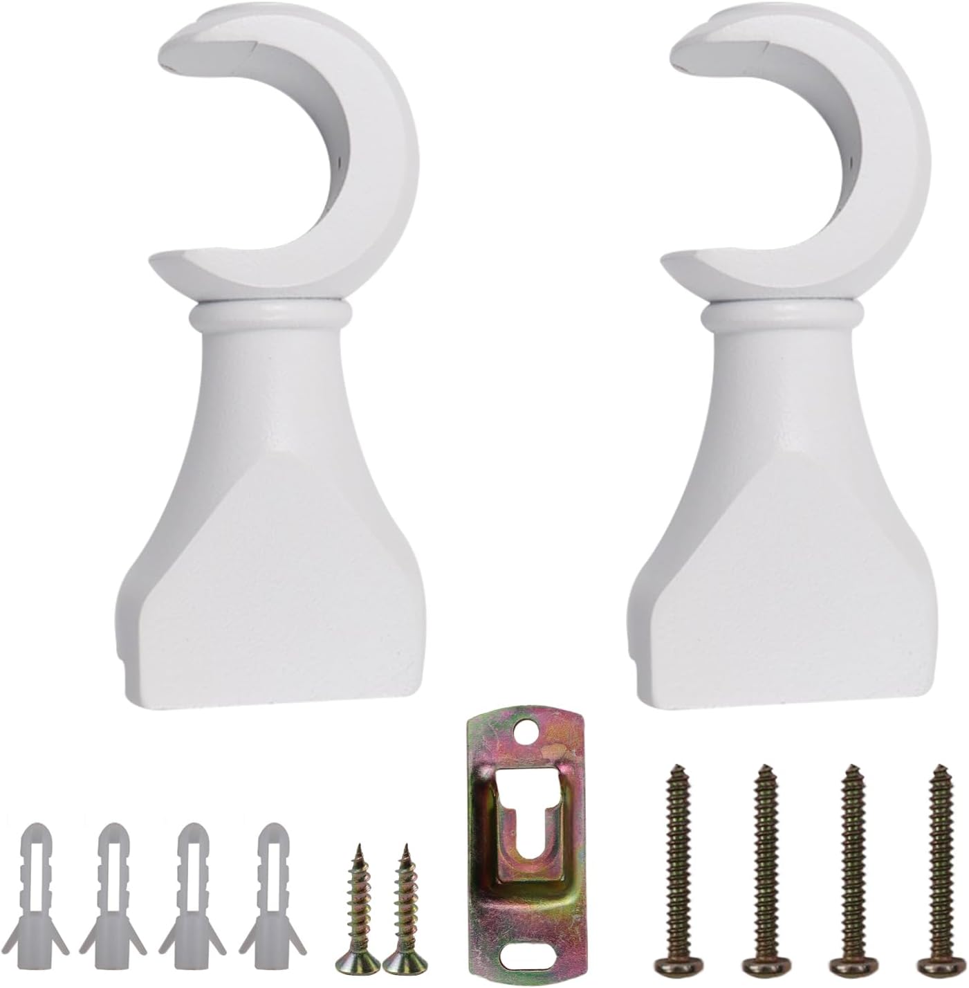 Amazon.com: Homaisson 4 Pcs Wood Curtain Rod Holders, Ceiling Mount ...