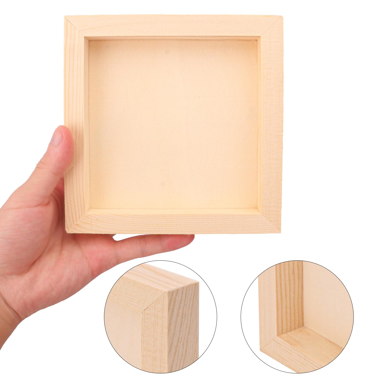 Confezione da 26 pannelli quadrati in legno non finiti per pittura, pannelli e cornici in legno quadrati da 15,2 x 15,2 cm, per artigianato e pittura, artigianato fai da te, decorazioni per