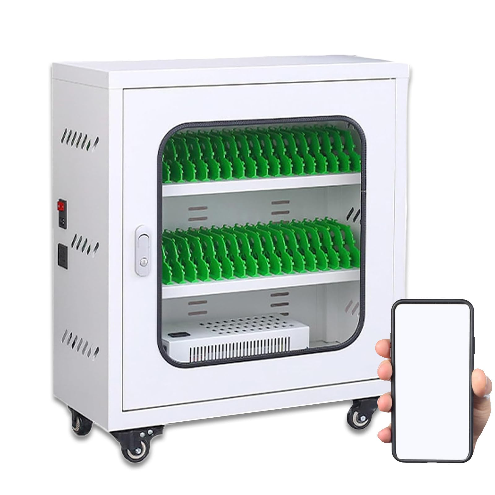 GTHTUHFD Rechargeable Mobile Phone Charging Station With Universal Wheels And Usb Ports For Multiple Devices,40slots