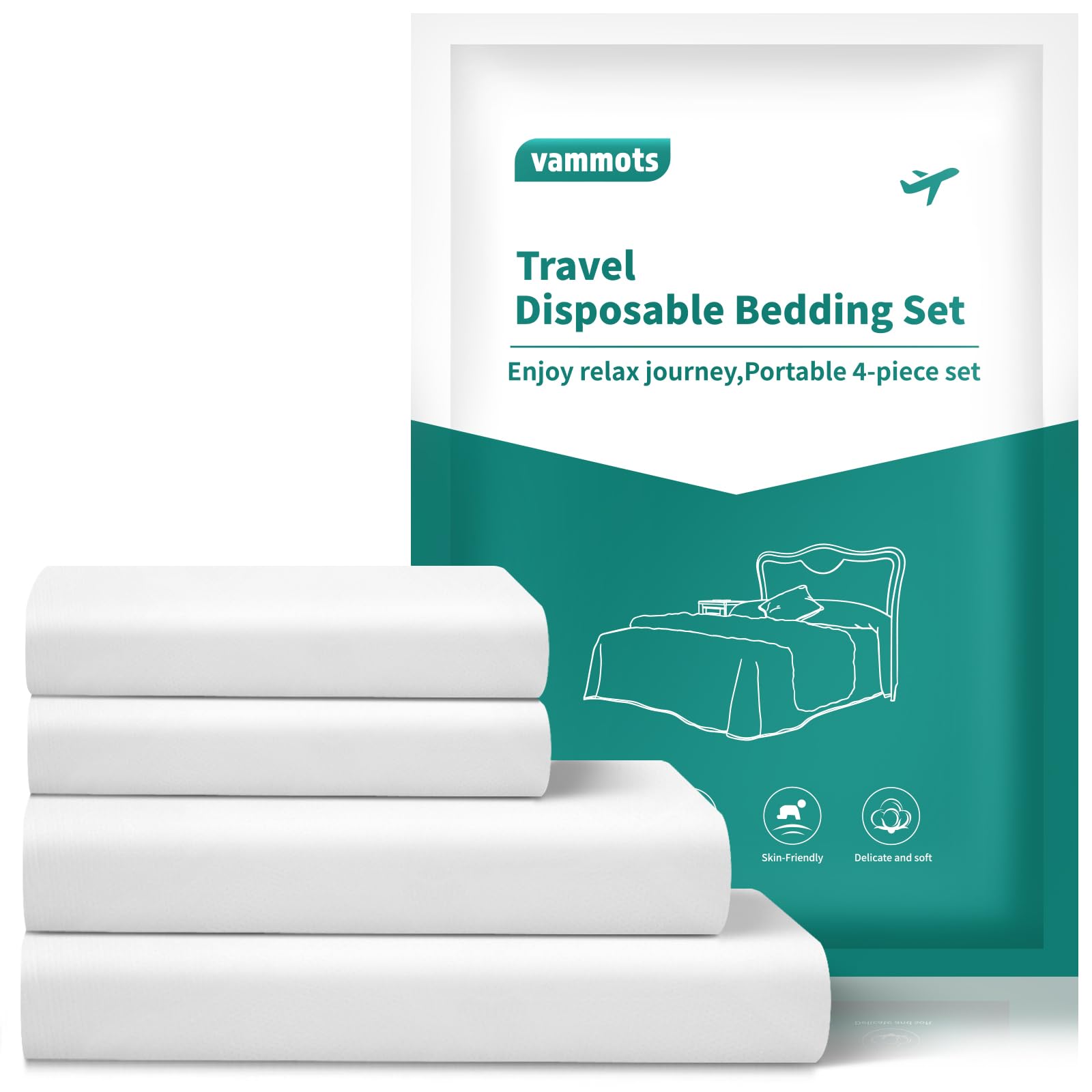Disposable Bed Sheets for Hotel King Size Travel Disposable Bedding Set Disposable Duvet Comforter Cover Safe and Portable