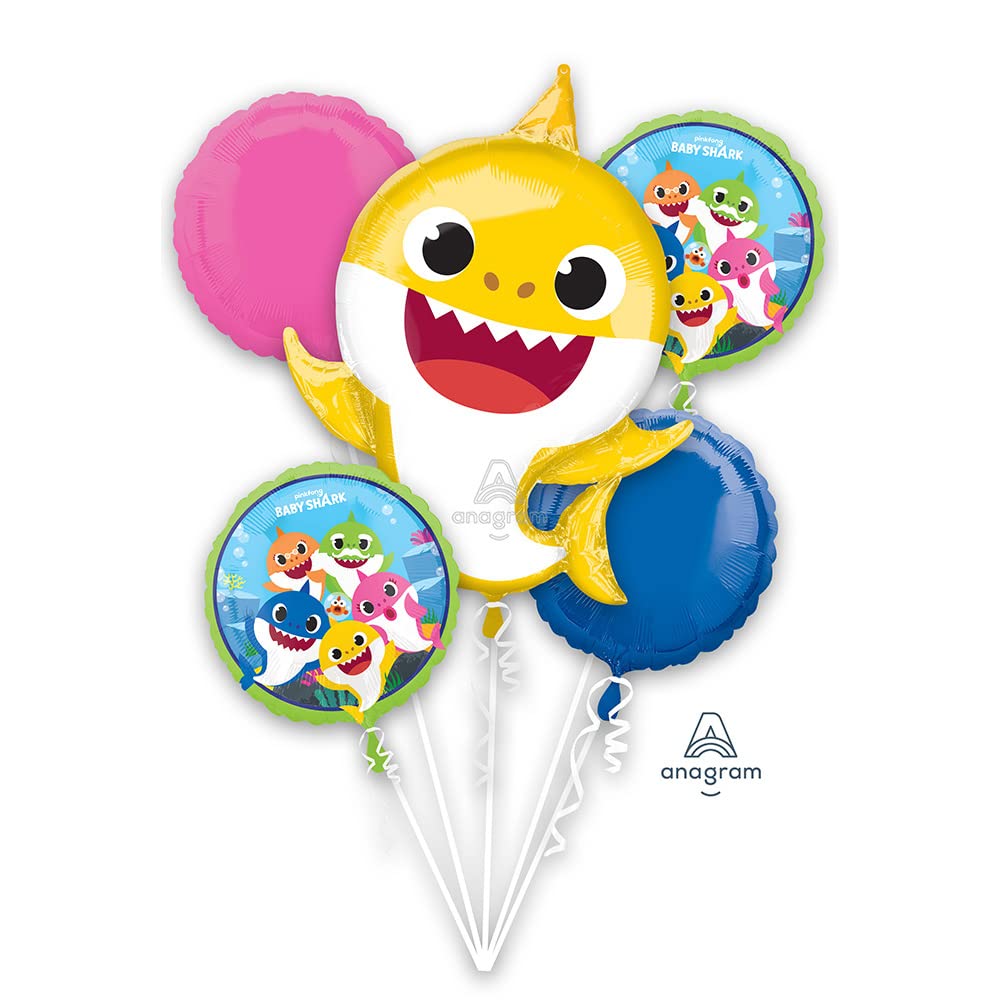 Baby Shark Balloon Bouquet, Supplies, 5 Count