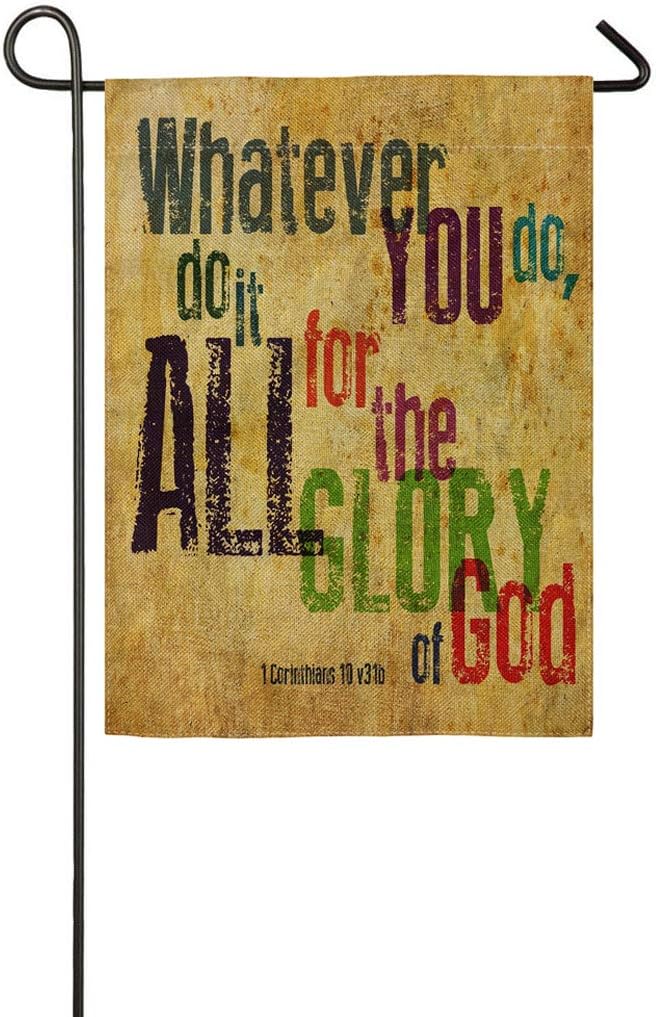 pingpi Christian Bible Verse Garden Flag Double Sided Burlap Outdoor House Flag 12.5"x18", AGF-013, 12.5 X 18 Inches - Image 3